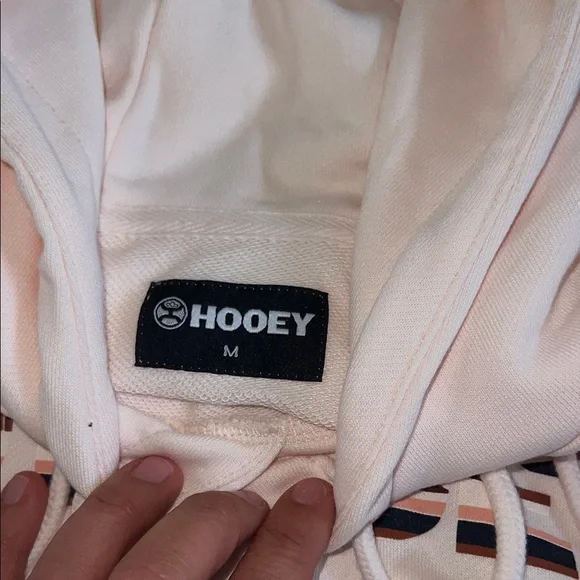 Aztec Patterned Hooey Hoodie in Cream and Pink - Picture 5 of 5